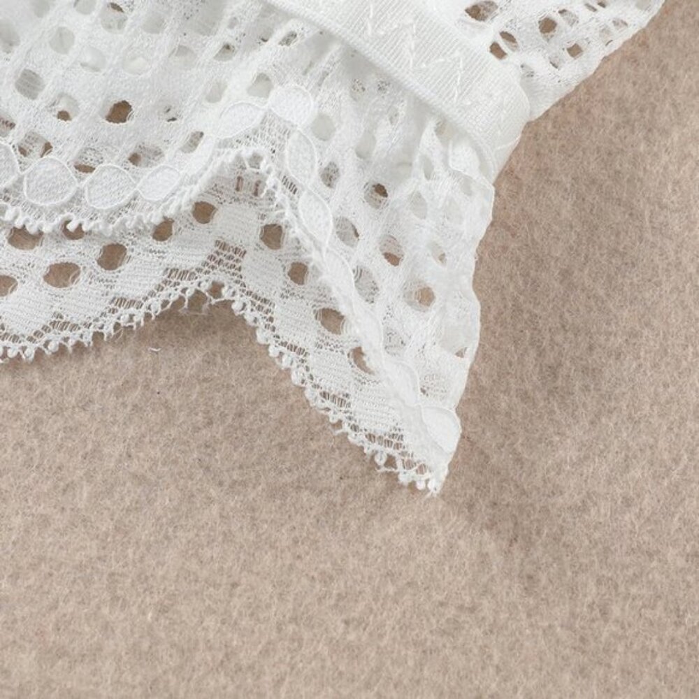 Dreamkue White Lace Trim Spaghetti Strap Bralette Size Small - Picture 4 of 6